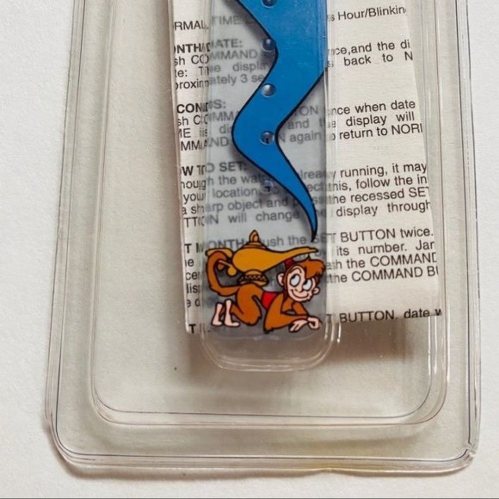 Vintage Disney Reto Aladdin Genie Jasmine Blue Digital Dead Stock Watch - Picture 4 of 9
